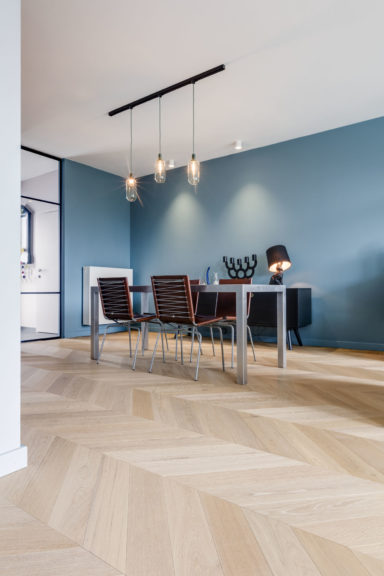 Hongaarse punt parket in de woonkamer